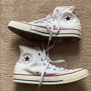 White Converse High-Tops, Size 8.5 women (6.5 M)